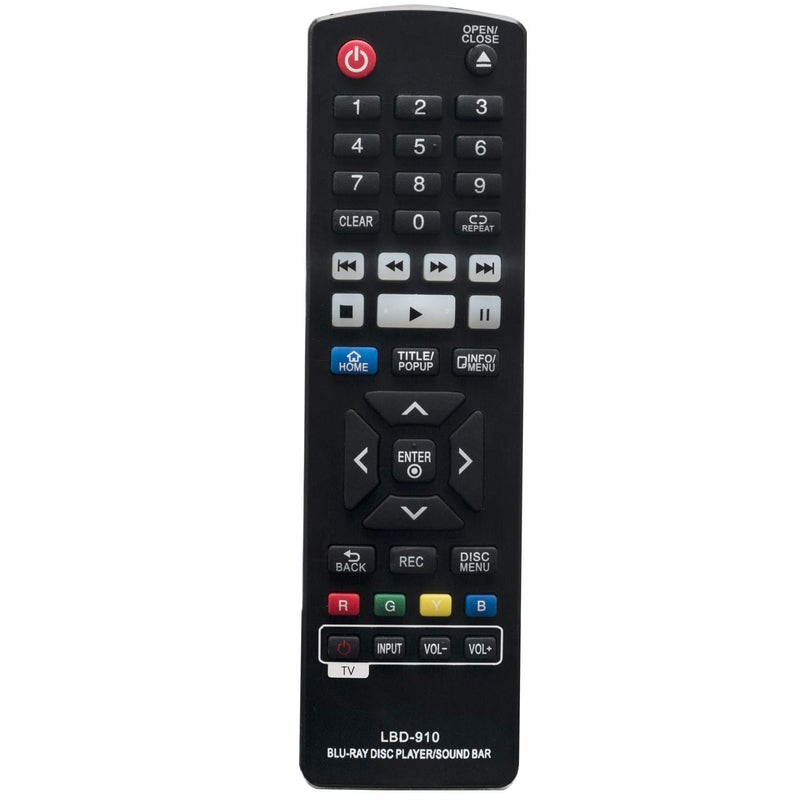 WINFLIKE New Remote LBD-910 for LG DVD Blu-ray Player BP735 BPM33 BPM331 BPM331N BPM53 BPM53N BPM54 BPM54N BPM55 BPM55N UBK90 BP330 BP530 BP135 BP300 BP340 B0540N BH5140S BP330 BP330N BP530 BP540 BP550 BP550N - Image 1